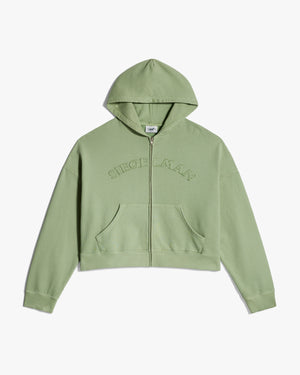 Emblem Oversized Zip Hoodie