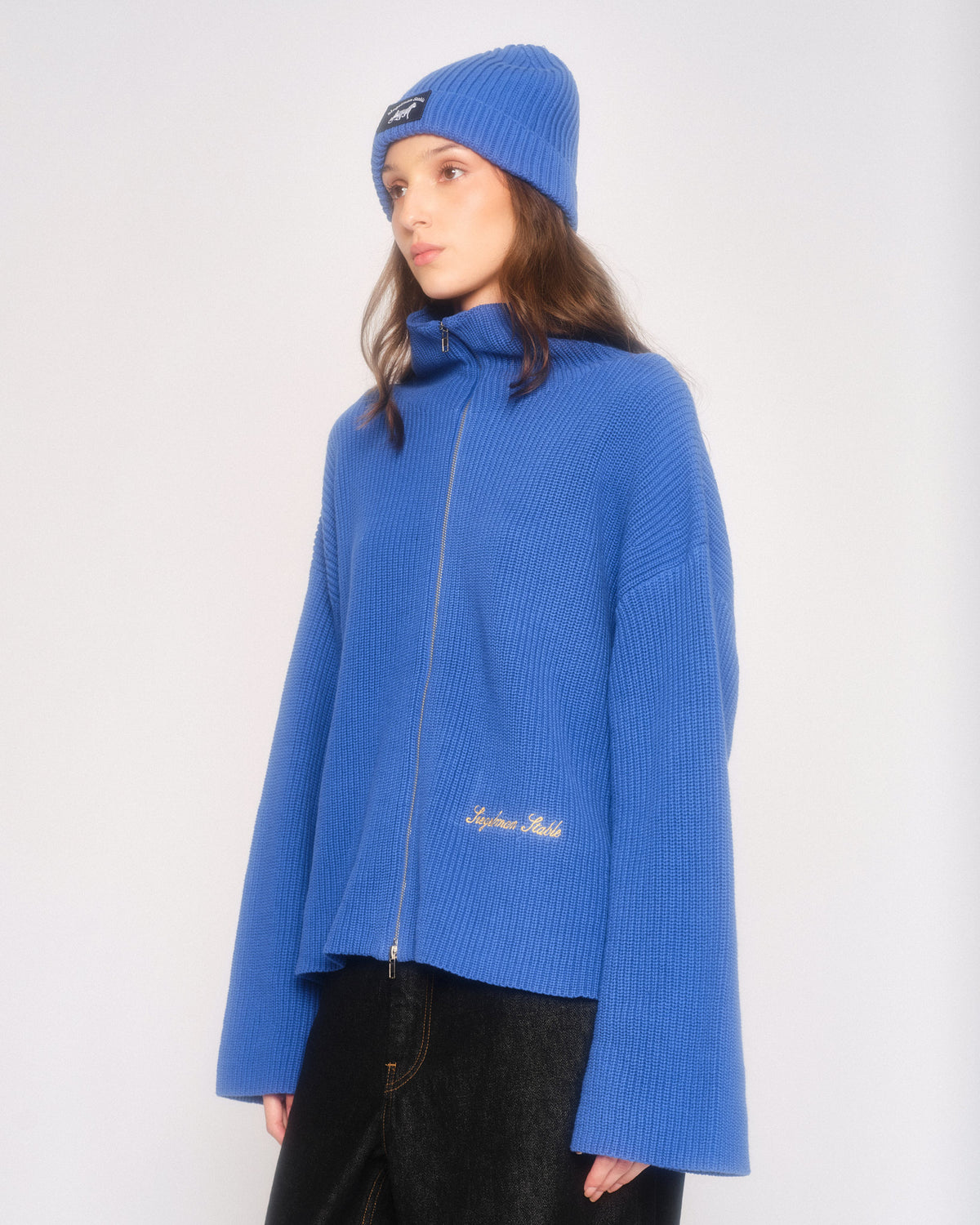 Rib Zip Up Cardigan