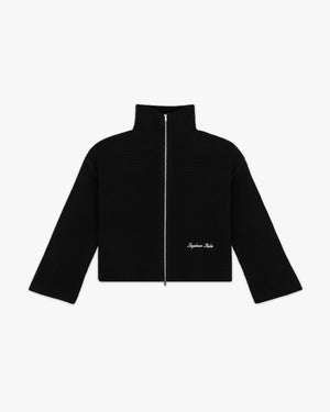 Rib Zip Up Cardigan