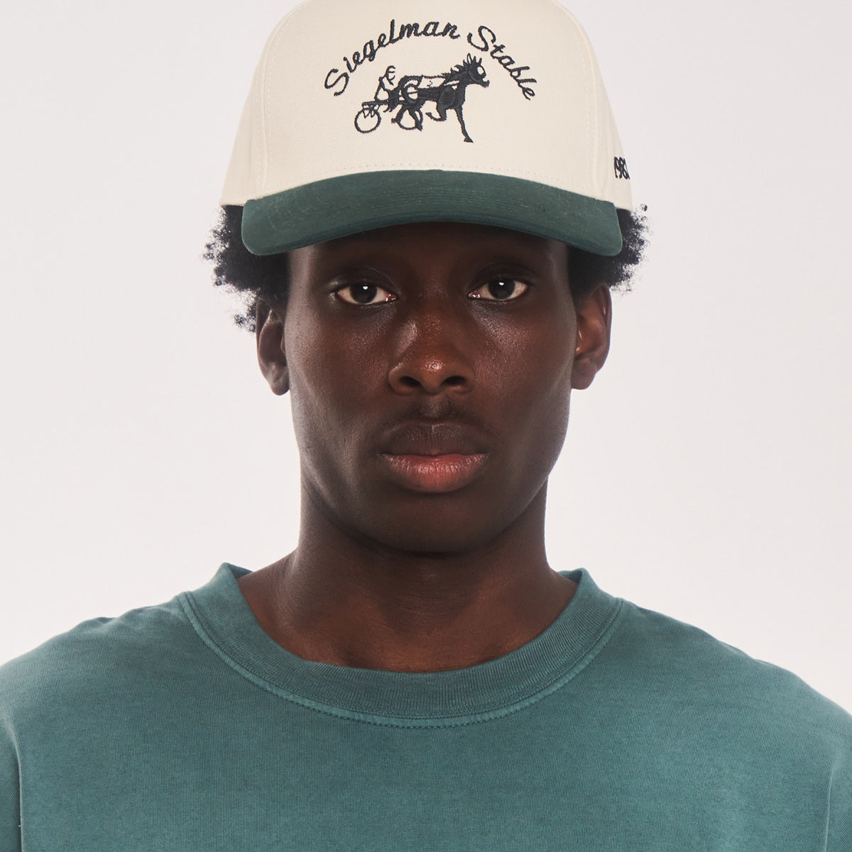 Siegelman Stable Embroidered Dad Hat - Green and Beige Siegelman Stable main image 2