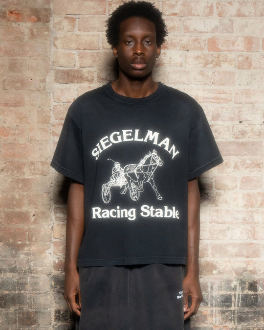 Siegelman Stable Printed Racing Stable Crop Graphic Tee