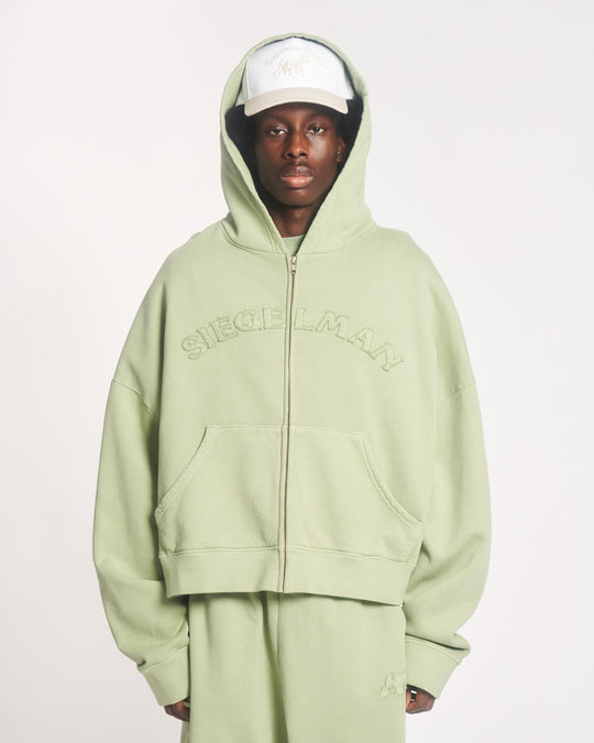 Emblem Oversized Zip Hoodie