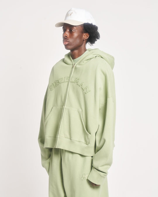 Emblem Oversized Zip Hoodie