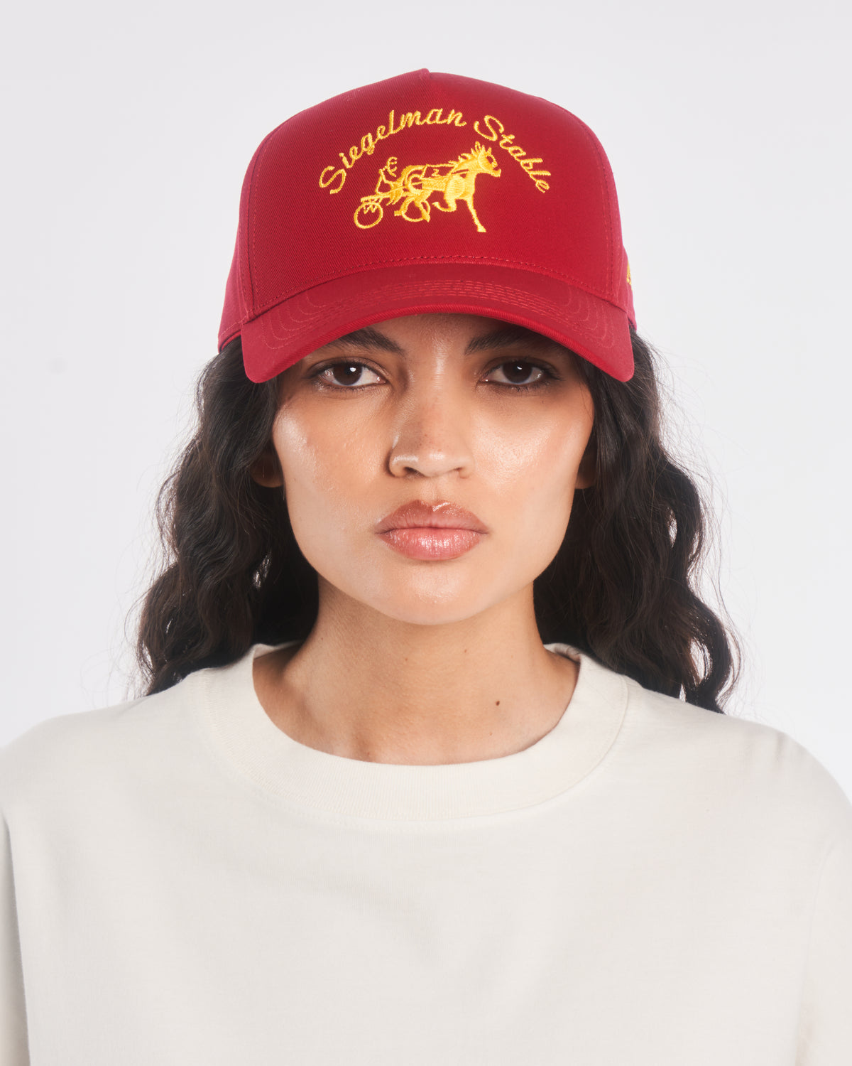 Siegelman Stable Beige and Burgundy Cap Siegelman Stable Hat main image 3