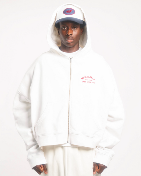 ADEAM ✨RIBBON RACED ZIP KNIT HOODIE ホワイト AMN Zip-Up ADEAM ✨RIBBON RACED ZIP KNIT HOODIE ホワイト AMN Zip-Up