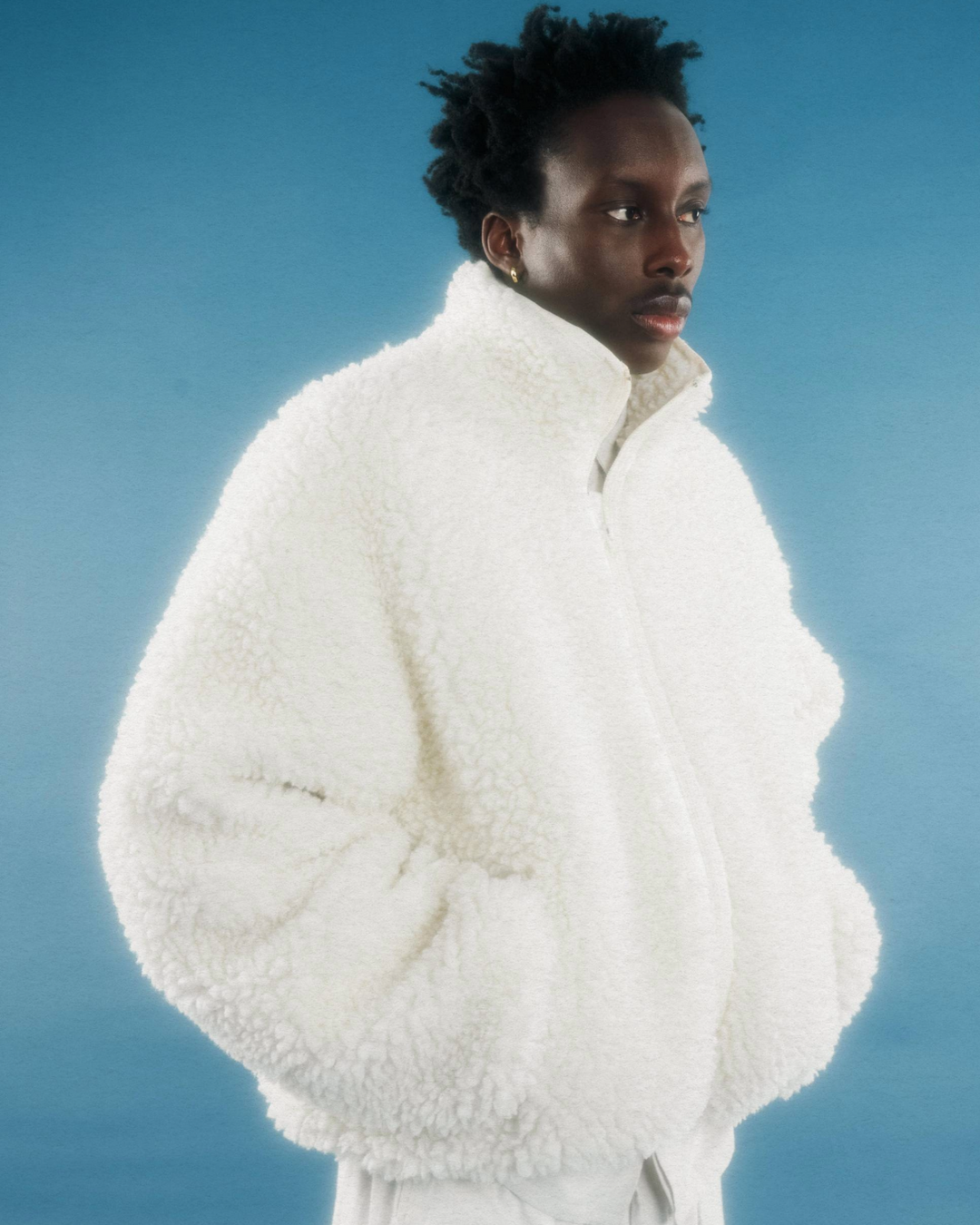 Mock Neck Sherpa Jacket