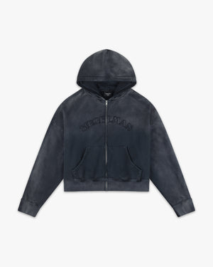 Emblem Oversized Zip Hoodie